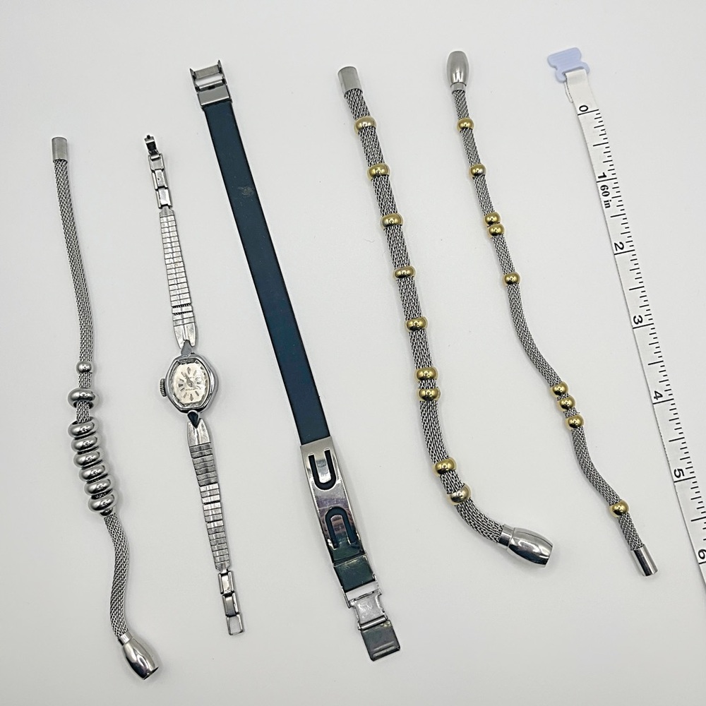 Stainless Steel Vintage Watch And Bracelets Lot